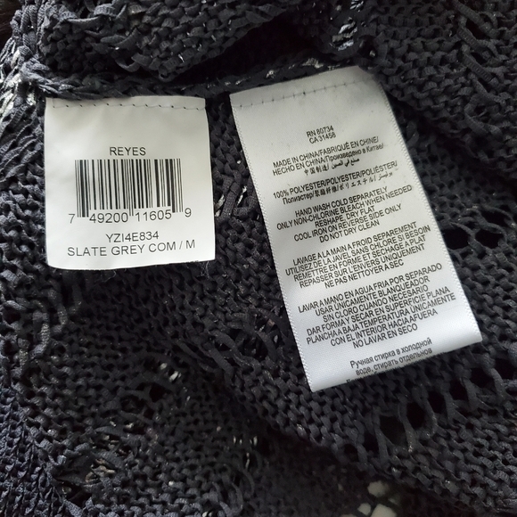 BCBGMaxazria Reyes Metallic Gray Cardigan Sweater - Picture 4 of 4